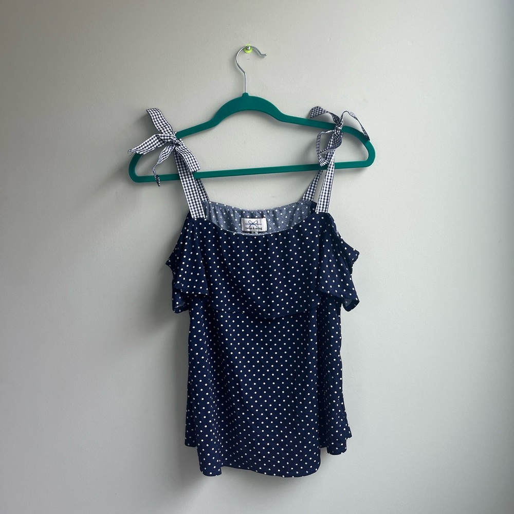 Blue Tie Strap Shirt